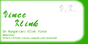 vince klink business card